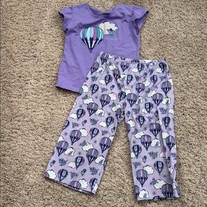 American Girl Purple Hot Air Balloon Cropped Pajama set